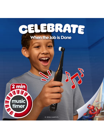 Oral-B Electric Toothbrush with Travel Case, 6Y+ | iO Kids Marvel Spiderman | Rechargeable | For kids | Number of brush heads included 1 | Number of teeth brushing modes 3 4 Oral-B Electric Toothbrush with Travel Case, 6Y+ | iO Kids Marvel Spiderman | Rechargeable | For kids | Number of brush heads included 1 | Number of teeth brushing modes 3 4