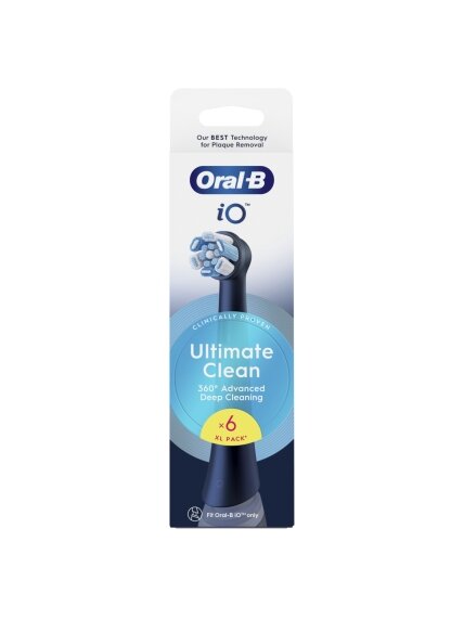Oral-B | Replaceable toothbrush heads | iO UltimateClean | Heads | For adults | Number of brush heads included 6 | Black 2 Oral-B | Replaceable toothbrush heads | iO UltimateClean | Heads | For adults | Number of brush heads included 6 | Black 2