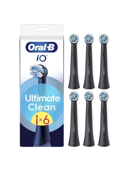 Oral-B | Replaceable toothbrush heads | iO UltimateClean | Heads | For adults | Number of brush heads included 6 | Black Oral-B | Replaceable toothbrush heads | iO UltimateClean | Heads | For adults | Number of brush heads included 6 | Black