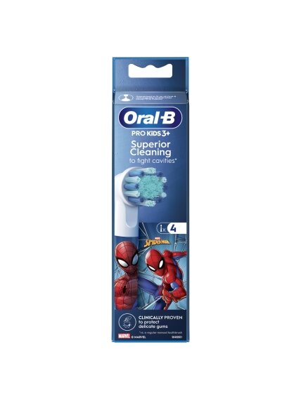 Oral-B Replacement Toothbrush Heads | EB10 4 refill Spiderman | Heads | For kids | Number of brush heads included 4 2
