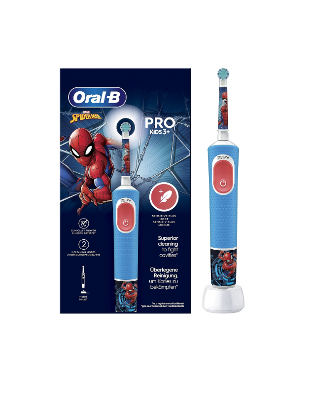Oral-B | Electric Toothbrush | Vitality PRO Kids Spiderman | Rechargeable | For kids | Number of brush heads included 1 | Number of teeth brushing modes 2