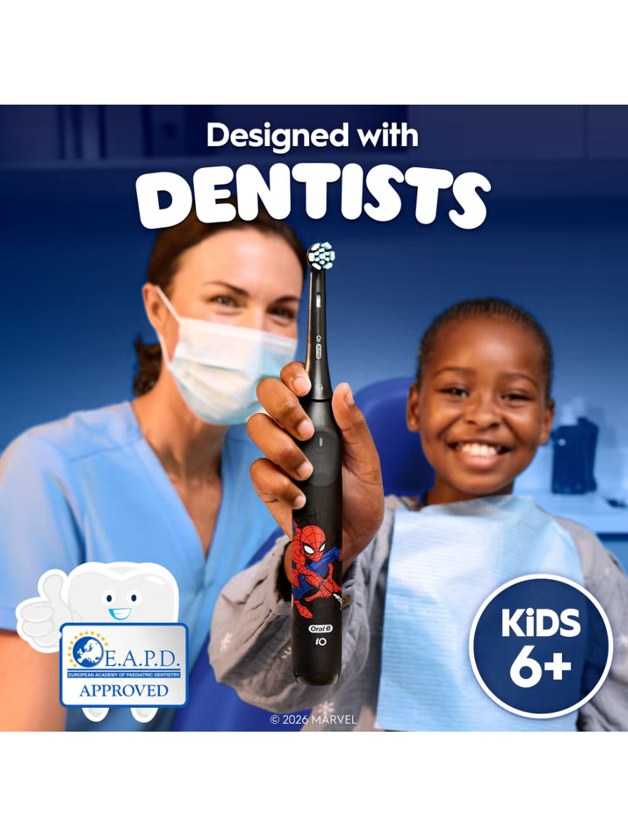 Oral-B Electric Toothbrush with Travel Case, 6Y+ | iO Kids Marvel Spiderman | Rechargeable | For kids | Number of brush heads included 1 | Number of teeth brushing modes 3 2 Oral-B Electric Toothbrush with Travel Case, 6Y+ | iO Kids Marvel Spiderman | Rechargeable | For kids | Number of brush heads included 1 | Number of teeth brushing modes 3 2