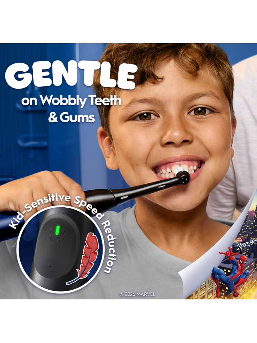 Oral-B Electric Toothbrush with Travel Case, 6Y+ | iO Kids Marvel Spiderman | Rechargeable | For kids | Number of brush heads included 1 | Number of teeth brushing modes 3 3 Oral-B Electric Toothbrush with Travel Case, 6Y+ | iO Kids Marvel Spiderman | Rechargeable | For kids | Number of brush heads included 1 | Number of teeth brushing modes 3 3