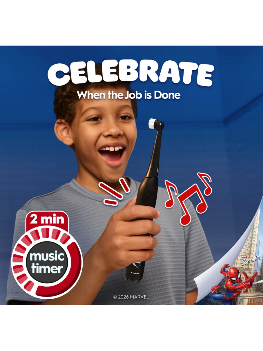 Oral-B Electric Toothbrush with Travel Case, 6Y+ | iO Kids Marvel Spiderman | Rechargeable | For kids | Number of brush heads included 1 | Number of teeth brushing modes 3 4 Oral-B Electric Toothbrush with Travel Case, 6Y+ | iO Kids Marvel Spiderman | Rechargeable | For kids | Number of brush heads included 1 | Number of teeth brushing modes 3 4