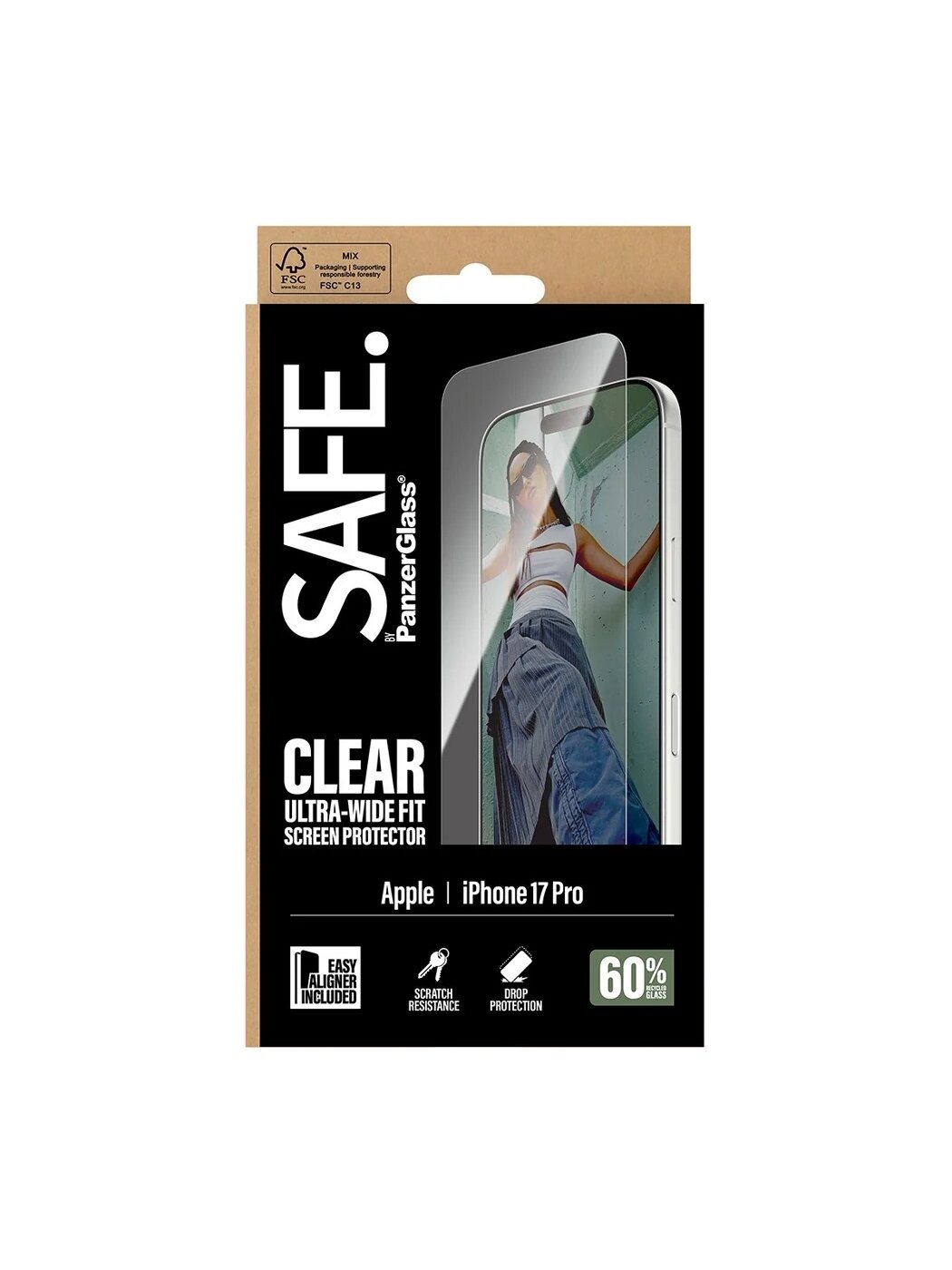 PanzerGlass Screen protector | Apple | iPhone 17 Pro | Transparent | Ultra-Wide Fit w. EasyAligner 3 PanzerGlass Screen protector | Apple | iPhone 17 Pro | Transparent | Ultra-Wide Fit w. EasyAligner 3