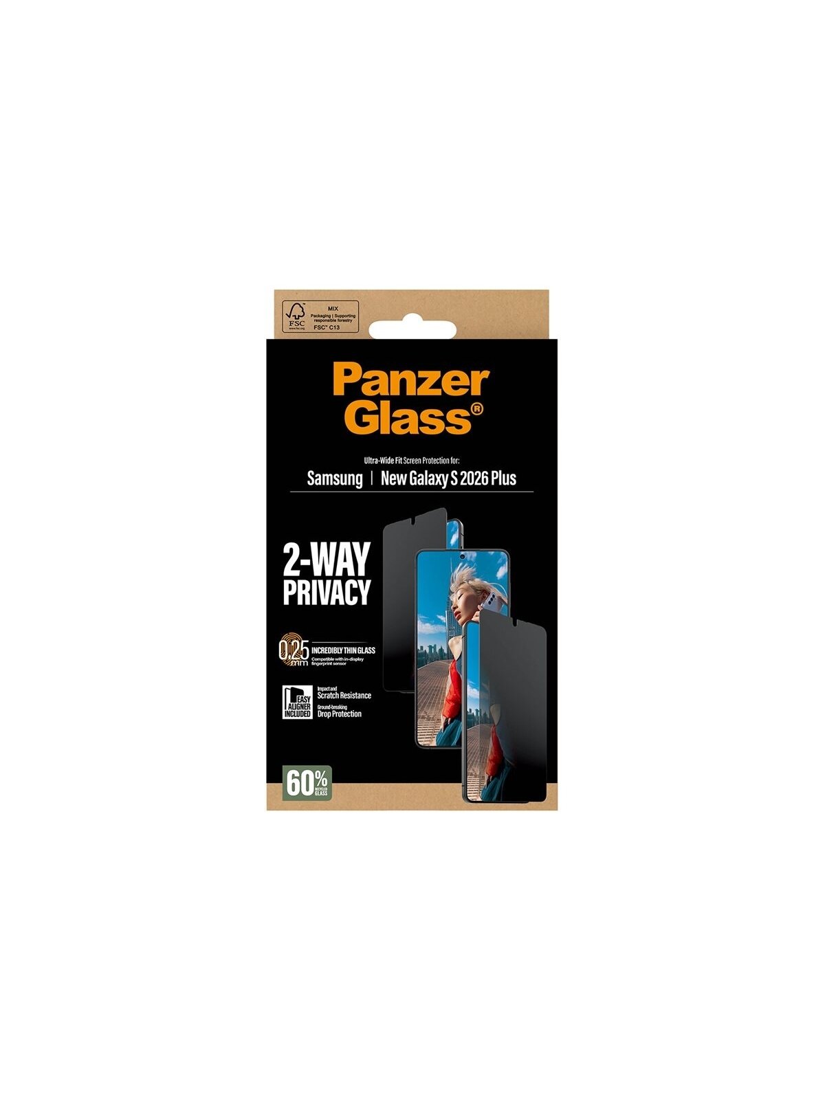 PanzerGlass 2-Way Privacy Screen Protector Samsung New Galaxy S26 Plus | Ultra-Wide Fit w. EasyAligner | PanzerGlass 7 PanzerGlass 2-Way Privacy Screen Protector Samsung New Galaxy S26 Plus | Ultra-Wide Fit w. EasyAligner | PanzerGlass 7