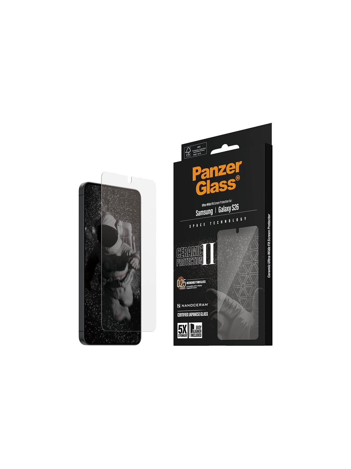 PanzerGlass Ceramic Screen Protector Samsung New Galaxy S26 | Ultra-Wide Fit w. EasyAligner | PanzerGlass 2