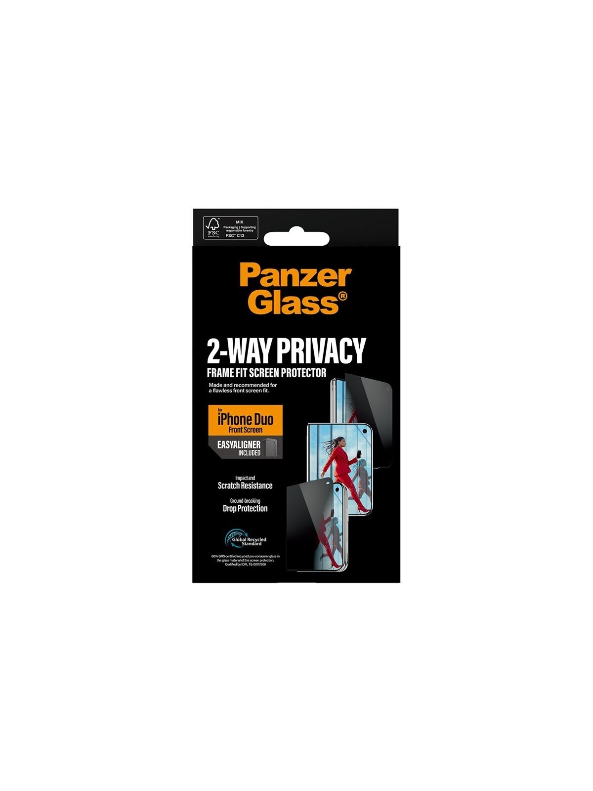 PanzerGlass Privacy w. EasyAligner | Screen protector | Apple | iPhone Duo | Glass | Transparent 6 PanzerGlass Privacy w. EasyAligner | Screen protector | Apple | iPhone Duo | Glass | Transparent 6