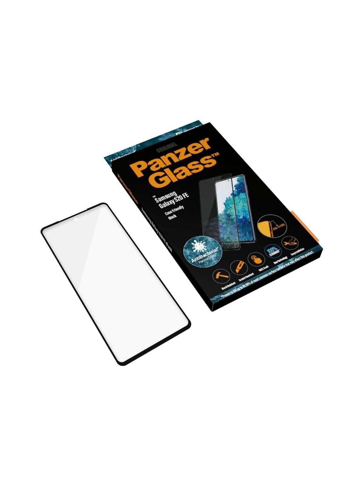 PanzerGlass | Samsung | Galaxy S20 FE CF | Glass | Black | Works with face recognition and is compatible with the in-screen fingerprint reader; Case Friendly | Clear Screen Protector 2 PanzerGlass | Samsung | Galaxy S20 FE CF | Glass | Black | Works with face recognition and is compatible with the in-screen fingerprint reader; Case Friendly | Clear Screen Protector 2