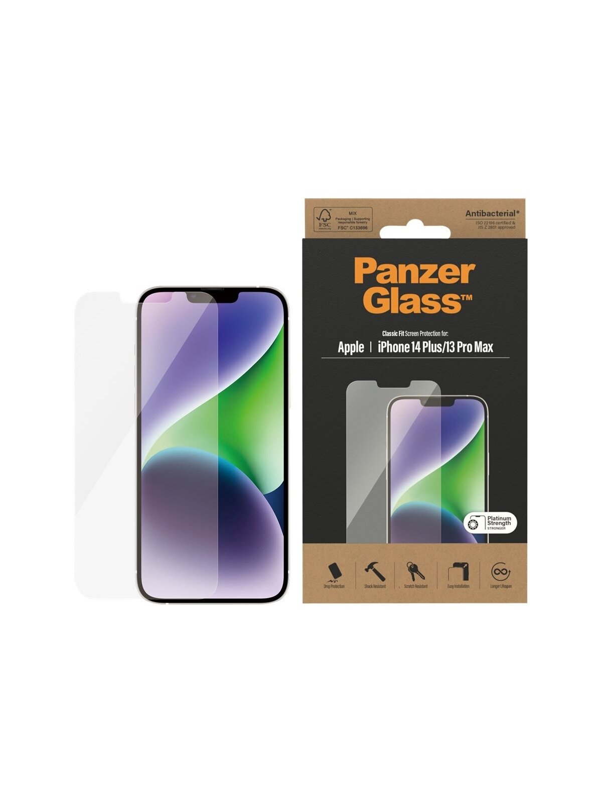 PanzerGlass | Screen protector | Apple | iPhone 14 Plus/13 Pro Max | Glass | Transparent | Classic Fit 3 PanzerGlass | Screen protector | Apple | iPhone 14 Plus/13 Pro Max | Glass | Transparent | Classic Fit 3