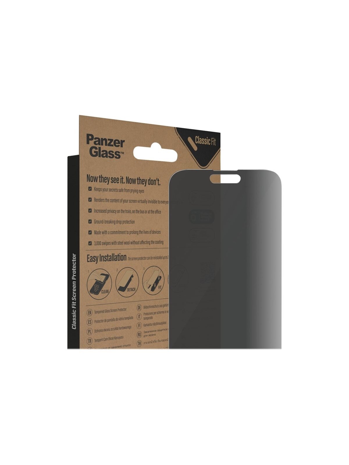 PanzerGlass | Screen protector | Apple | iPhone 14 Pro Max | Glass | Black | Classic Fit | Privacy 6 PanzerGlass | Screen protector | Apple | iPhone 14 Pro Max | Glass | Black | Classic Fit | Privacy 6