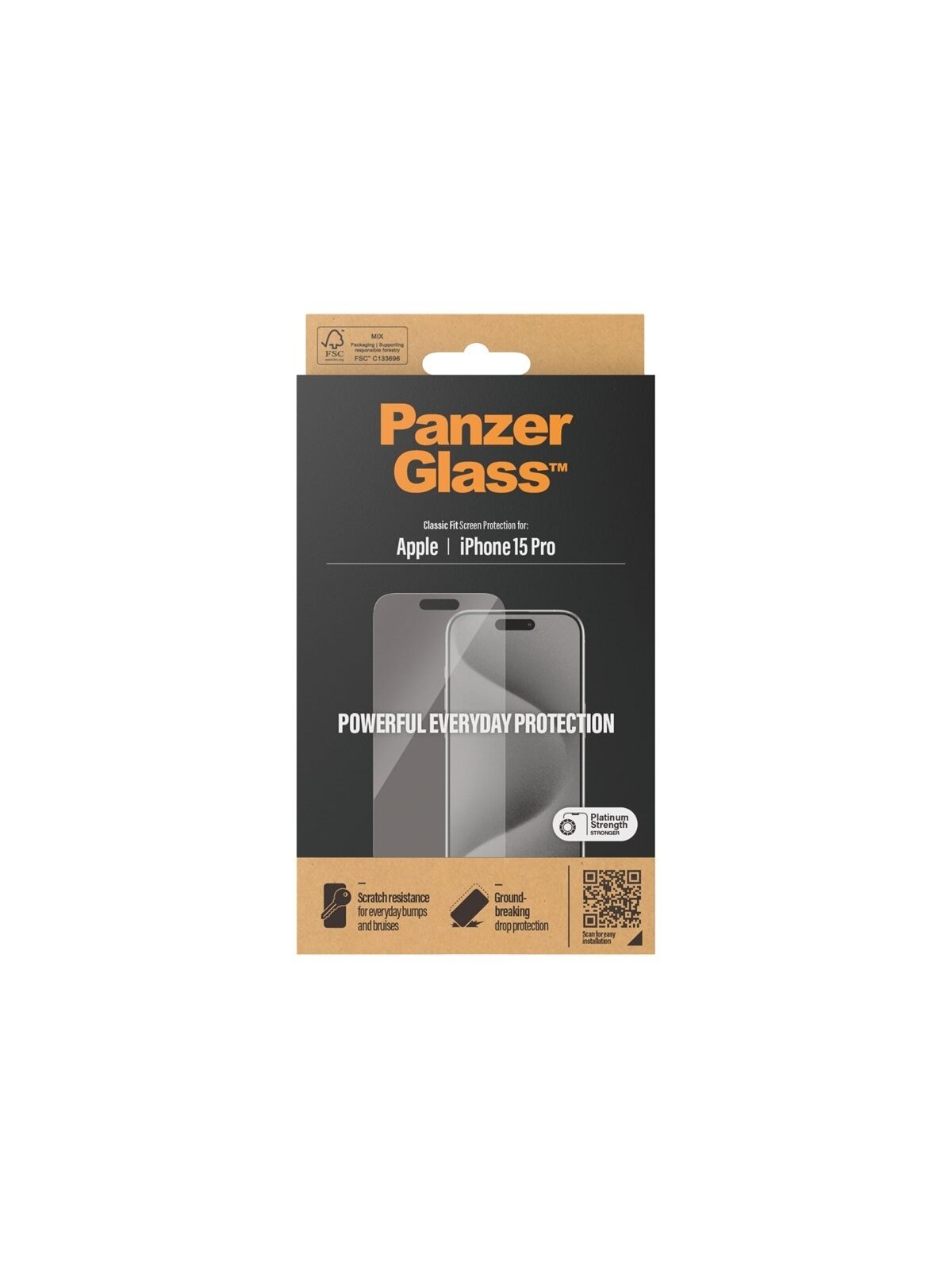 PanzerGlass | Screen Protector | iPhone | iPhone 15 pro | Tempered glass | Clear 3