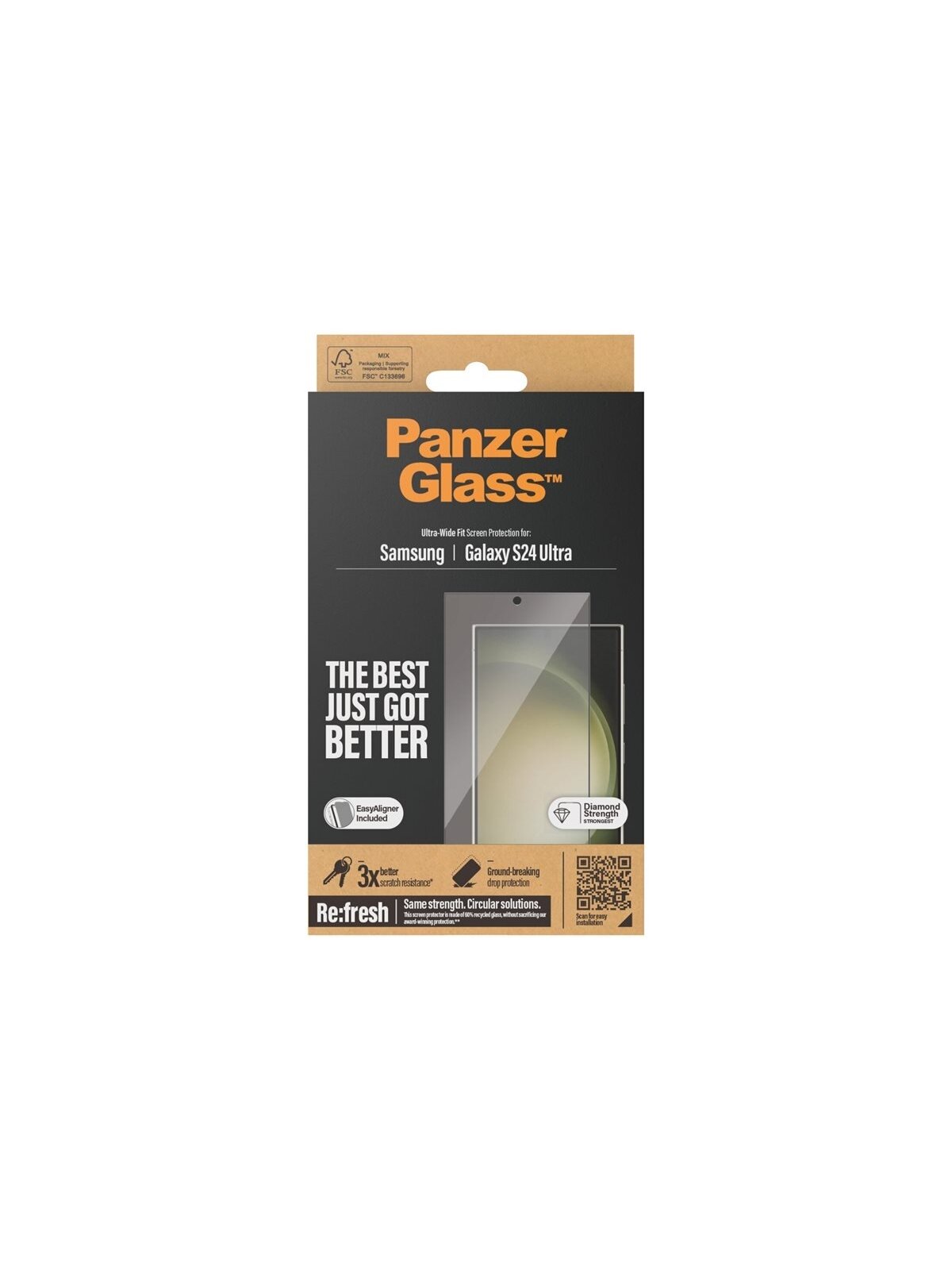 PanzerGlass Screen Protector Samsung Galaxy S 2024 Ultra | Ultra-Wide Fit wA | PanzerGlass 3 PanzerGlass Screen Protector Samsung Galaxy S 2024 Ultra | Ultra-Wide Fit wA | PanzerGlass 3