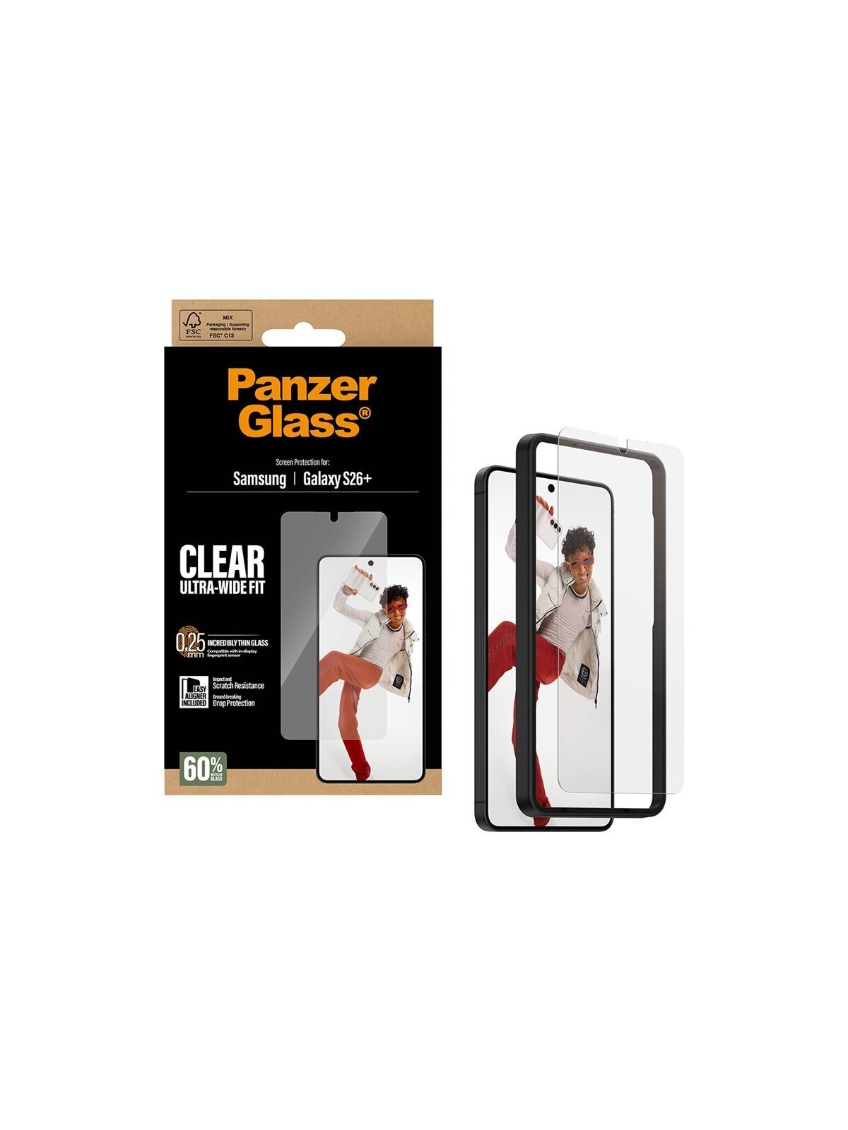 PanzerGlass Screen Protector Samsung New Galaxy S26 Plus | Ultra-Wide Fit w. EasyAligner | PanzerGlass 3