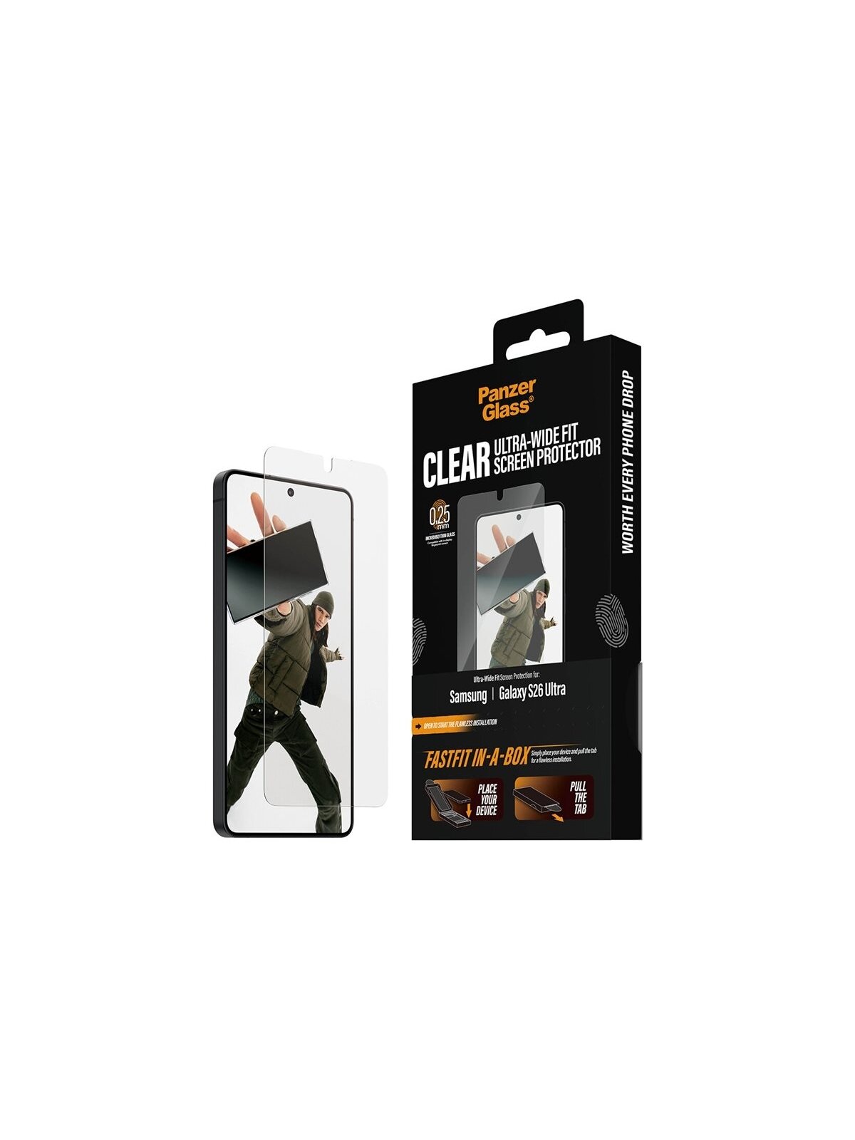 PanzerGlass Screen Protector Samsung New Galaxy S26 Ultra | Ultra-Wide Fit w. FASTFIT IN-A-BOX | PanzerGlass 2