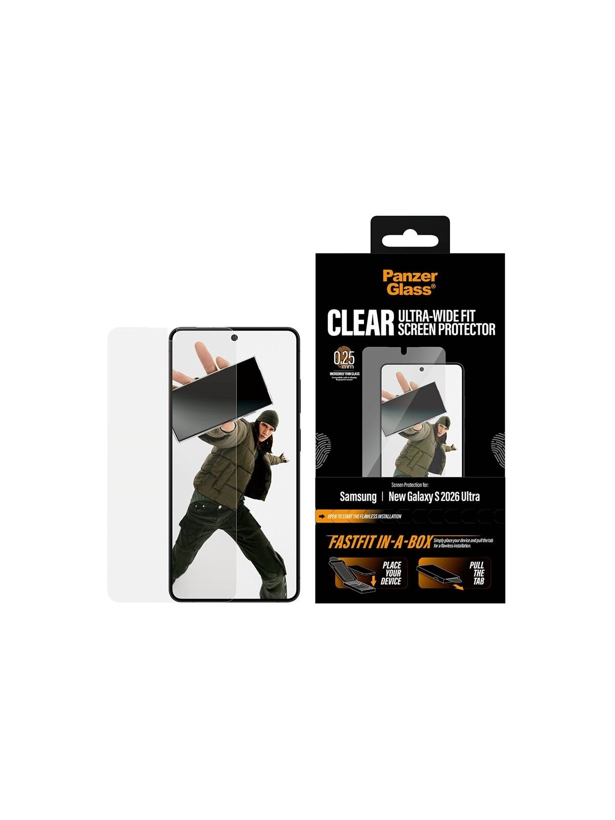 PanzerGlass Screen Protector Samsung New Galaxy S26 Ultra | Ultra-Wide Fit w. FASTFIT IN-A-BOX | PanzerGlass 4