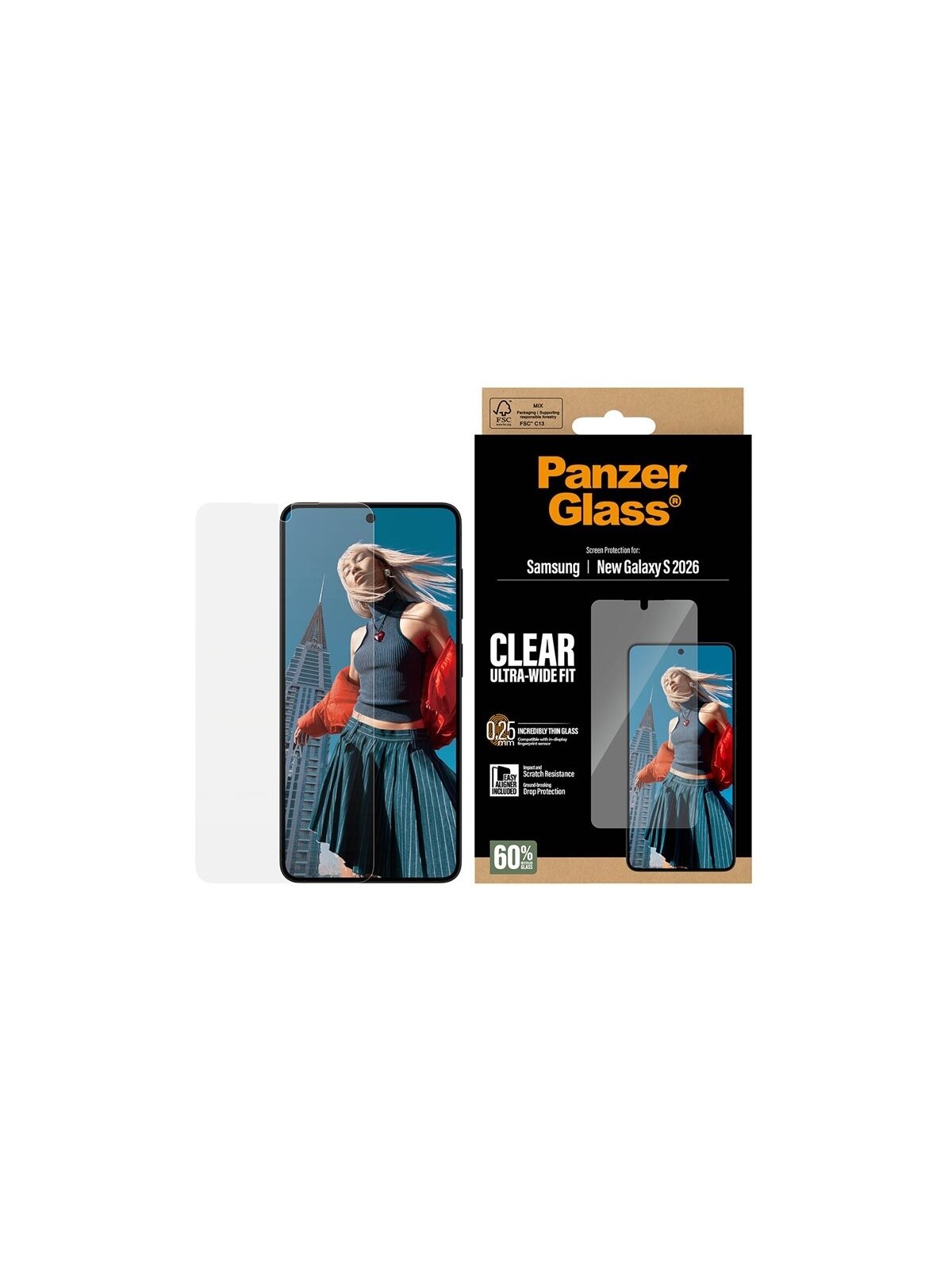 PanzerGlass Screen Protector Samsung New Galaxy S26 | Ultra-Wide Fit w. EasyAligner | PanzerGlass 3