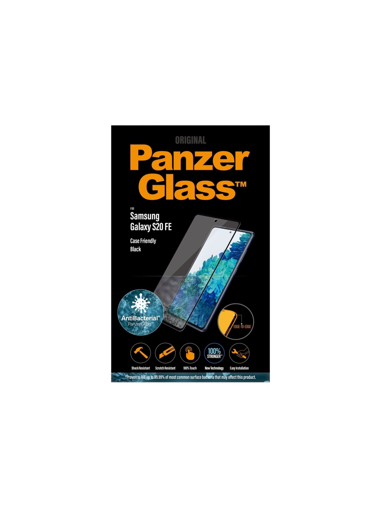 PanzerGlass | Samsung | Galaxy S20 FE CF | Glass | Black | Works with face recognition and is compatible with the in-screen fingerprint reader; Case Friendly | Clear Screen Protector 4 PanzerGlass | Samsung | Galaxy S20 FE CF | Glass | Black | Works with face recognition and is compatible with the in-screen fingerprint reader; Case Friendly | Clear Screen Protector 4
