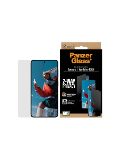 PanzerGlass 2-Way Privacy Screen Protector Samsung New Galaxy S26 | Ultra-Wide Fit w. EasyAligner | PanzerGlass