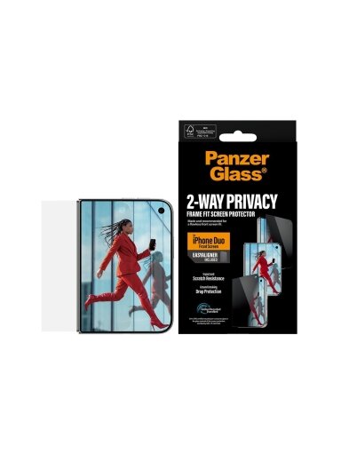 PanzerGlass Privacy w. EasyAligner | Screen protector | Apple | iPhone Duo | Glass | Transparent