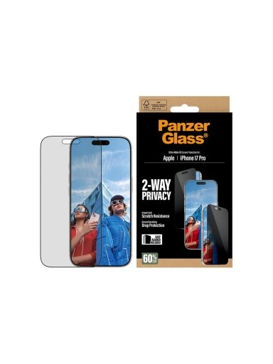 PanzerGlass Screen protector | Apple | iPhone 17 Pro | Glass | Transparent | Ultra-Wide Fit w. EasyAligner