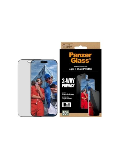 PanzerGlass Screen protector | Apple | iPhone 17 Pro Max | Glass | Transparent | Ultra-Wide Fit w. EasyAligner