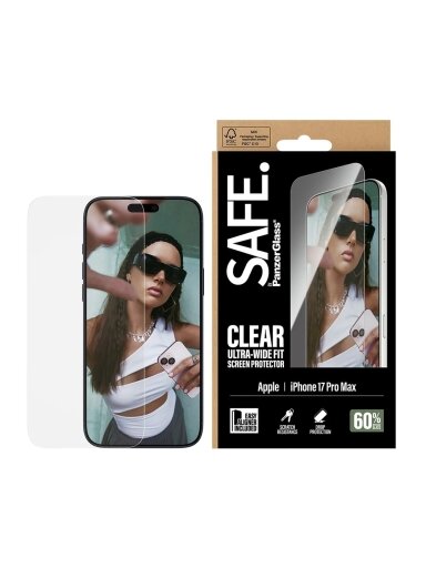 PanzerGlass Screen protector | Apple | iPhone 17 Pro Max | Transparent | Ultra-Wide Fit w. EasyAligner