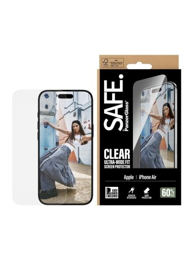 PanzerGlass Screen protector | Apple | iPhone Air | Glass | Transparent | Ultra-Wide Fit w. EasyAligner