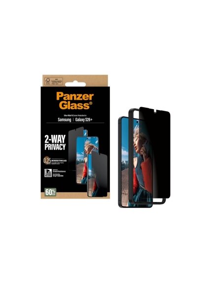 PanzerGlass 2-Way Privacy Screen Protector Samsung New Galaxy S26 Plus | Ultra-Wide Fit w. EasyAligner | PanzerGlass 2 PanzerGlass 2-Way Privacy Screen Protector Samsung New Galaxy S26 Plus | Ultra-Wide Fit w. EasyAligner | PanzerGlass 2