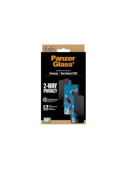 PanzerGlass 2-Way Privacy Screen Protector Samsung New Galaxy S26 | Ultra-Wide Fit w. EasyAligner | PanzerGlass 6