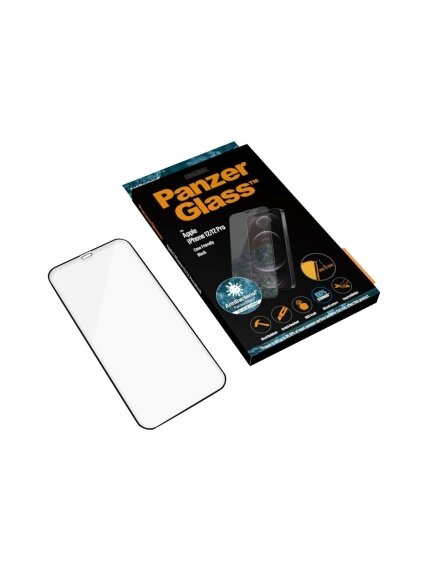 PanzerGlass | Apple | For iPhone 12/12 Pro | Glass | Black | 100% touch; The coating is non-toxic | Case Friendly 2 PanzerGlass | Apple | For iPhone 12/12 Pro | Glass | Black | 100% touch; The coating is non-toxic | Case Friendly 2