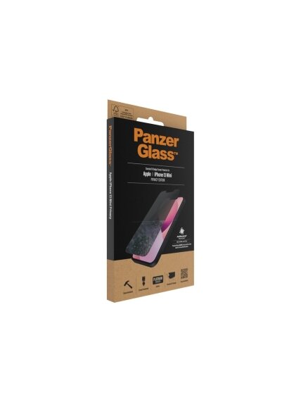 PanzerGlass | Apple | iPhone 13 Mini | Tempered glass | Black | Crystal clear; Resistant to scratches and bacteria; Shock absorbing; Easy to install | Privacy Screen Protector 5 PanzerGlass | Apple | iPhone 13 Mini | Tempered glass | Black | Crystal clear; Resistant to scratches and bacteria; Shock absorbing; Easy to install | Privacy Screen Protector 5