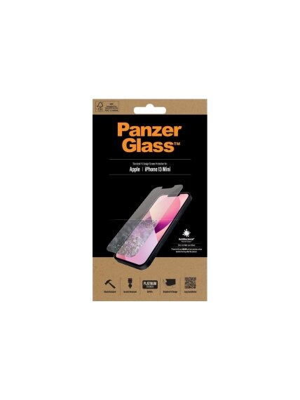 PanzerGlass | Clear Screen Protector | Apple | iPhone 13 Mini | Tempered glass | Antibacterial glass; Resistant to scratches and bacteria; Shock absorbing; Easy to install 4 PanzerGlass | Clear Screen Protector | Apple | iPhone 13 Mini | Tempered glass | Antibacterial glass; Resistant to scratches and bacteria; Shock absorbing; Easy to install 4