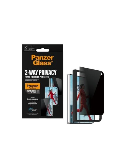 PanzerGlass Privacy w. EasyAligner | Screen protector | Apple | iPhone Duo | Glass | Transparent 3 PanzerGlass Privacy w. EasyAligner | Screen protector | Apple | iPhone Duo | Glass | Transparent 3
