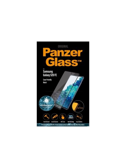 PanzerGlass | Samsung | Galaxy S20 FE CF | Glass | Black | Works with face recognition and is compatible with the in-screen fingerprint reader; Case Friendly | Clear Screen Protector 4 PanzerGlass | Samsung | Galaxy S20 FE CF | Glass | Black | Works with face recognition and is compatible with the in-screen fingerprint reader; Case Friendly | Clear Screen Protector 4