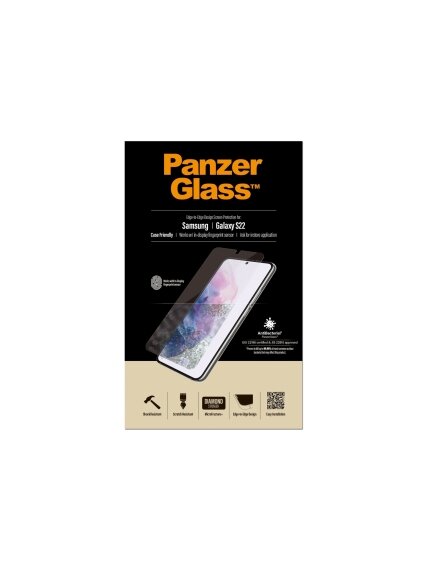 PanzerGlass | Samsung | Galaxy S22 | Tempered glass | Transparent | Case friendly. Compatible with ultrasonic fingerprint sensor. 100 % touch sensitivity. Antibacterial (ISO 22196 certified & JIS 22810 approved) | Screen Protector 6 PanzerGlass | Samsung | Galaxy S22 | Tempered glass | Transparent | Case friendly. Compatible with ultrasonic fingerprint sensor. 100 % touch sensitivity. Antibacterial (ISO 22196 certified & JIS 22810 approved) | Screen Protector 6