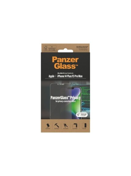 PanzerGlass | Screen protector | Apple | iPhone 14 Plus/13 Pro Max | Glass | Black | Ultra-Wide Fit | Privacy 5 PanzerGlass | Screen protector | Apple | iPhone 14 Plus/13 Pro Max | Glass | Black | Ultra-Wide Fit | Privacy 5