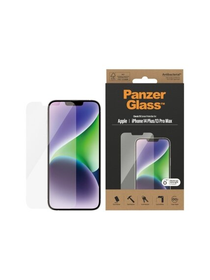 PanzerGlass | Screen protector | Apple | iPhone 14 Plus/13 Pro Max | Glass | Transparent | Classic Fit 3 PanzerGlass | Screen protector | Apple | iPhone 14 Plus/13 Pro Max | Glass | Transparent | Classic Fit 3