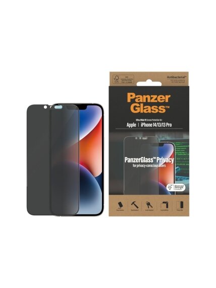 PanzerGlass | Screen protector | Apple | iPhone 14/13/13 Pro | Glass | Black | Ultra-Wide Fit | Privacy 3 PanzerGlass | Screen protector | Apple | iPhone 14/13/13 Pro | Glass | Black | Ultra-Wide Fit | Privacy 3