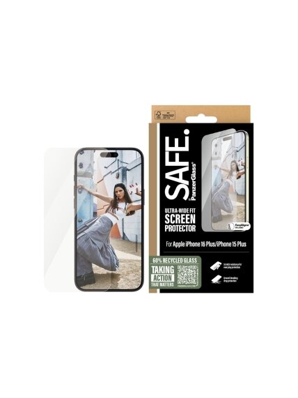 PanzerGlass Screen protector | Apple | iPhone 16 Plus | Glass | Transparent | Ultra-Wide Fit 3 PanzerGlass Screen protector | Apple | iPhone 16 Plus | Glass | Transparent | Ultra-Wide Fit 3