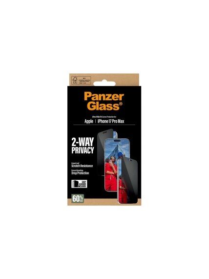 PanzerGlass Screen protector | Apple | iPhone 17 Pro Max | Glass | Transparent | Ultra-Wide Fit w. EasyAligner 5