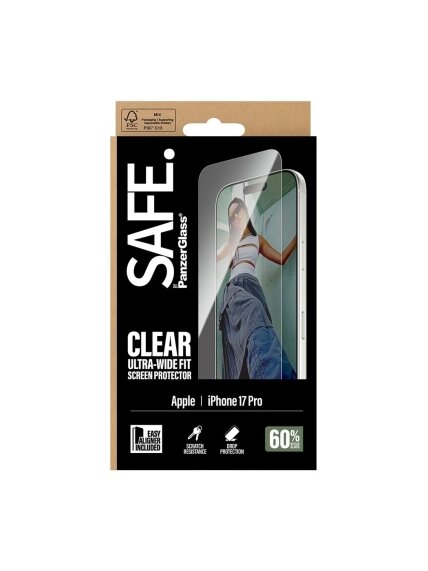 PanzerGlass Screen protector | Apple | iPhone 17 Pro | Transparent | Ultra-Wide Fit w. EasyAligner 3