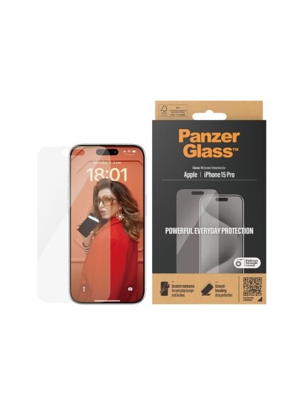 PanzerGlass | Screen Protector | iPhone | iPhone 15 pro | Tempered glass | Clear 1