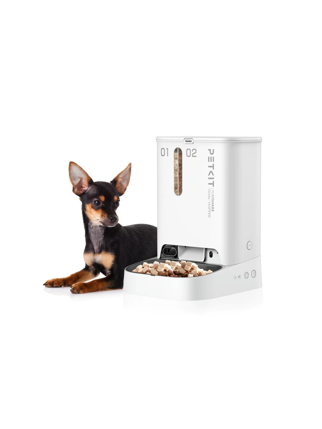 PETKIT | Feeder with Camera | P591 YumShare Dual-hopper | Capacity 2+3 L | White 1
