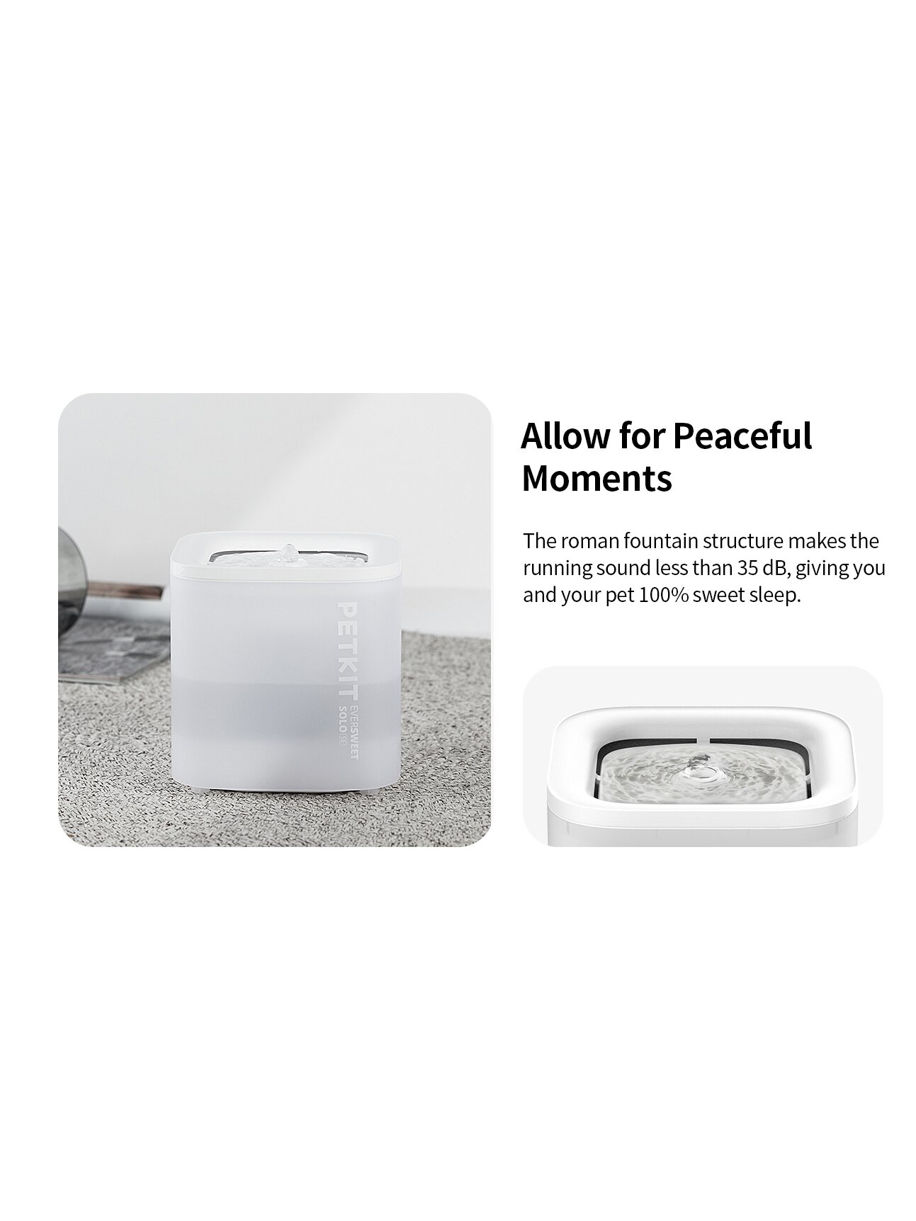 PETKIT | Smart Pet Drinking Fountain | Eversweet Solo | Capacity 1.8 L | Filtering | Material Plastic | White 10 PETKIT | Smart Pet Drinking Fountain | Eversweet Solo | Capacity 1.8 L | Filtering | Material Plastic | White 10