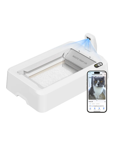 PETKIT Purobot Crystal Duo with Camera Self-Cleaning Cat Litter Box | White