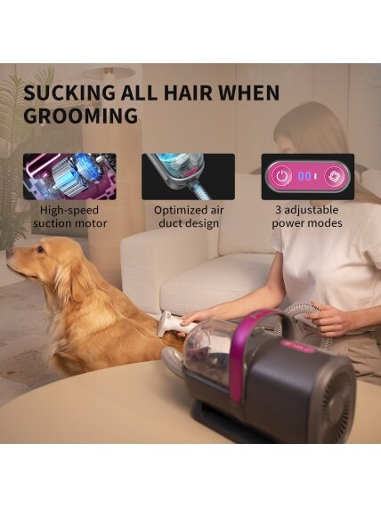 PETKIT | Air Clipper Pet Grooming Vacuum Kit 5in1 | LM4 | Grey/White 3