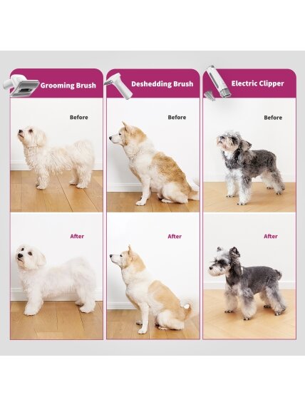 PETKIT | Air Clipper Pet Grooming Vacuum Kit 5in1 | LM4 | Grey/White 4