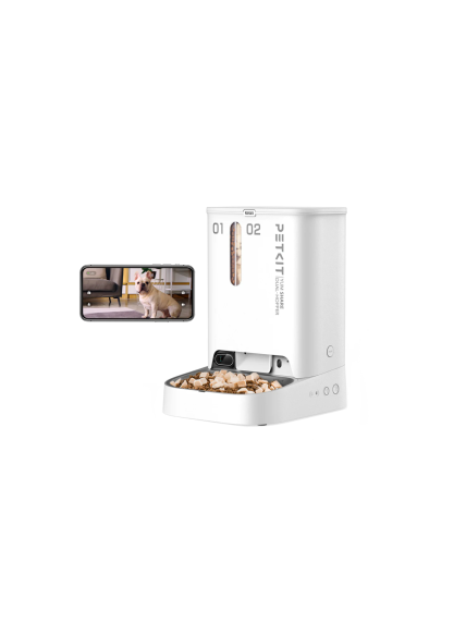PETKIT | Feeder with Camera | P591 YumShare Dual-hopper | Capacity 2+3 L | White