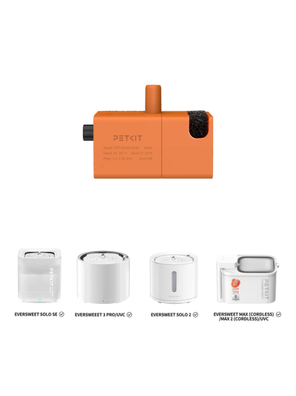PETKIT P41161 | Wireless Pump for EVERSWEET Max 2 | Material PPO | Orange 1